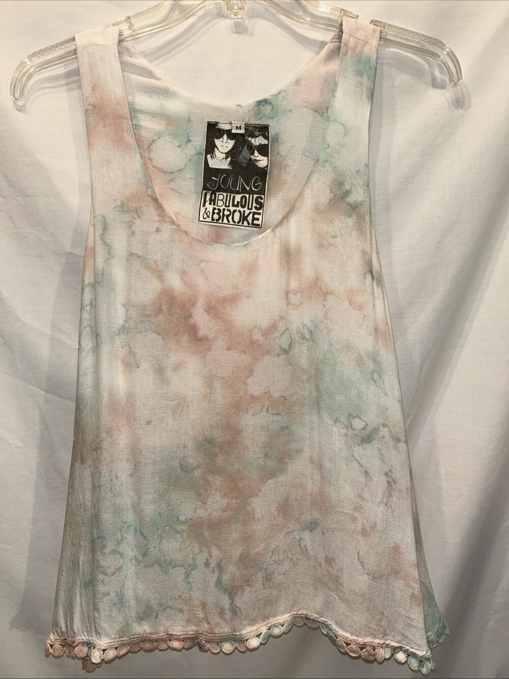 Young Fabulous & Broke YFB Women’s Med Pierce Top Tie Dye Crop Festival Boho